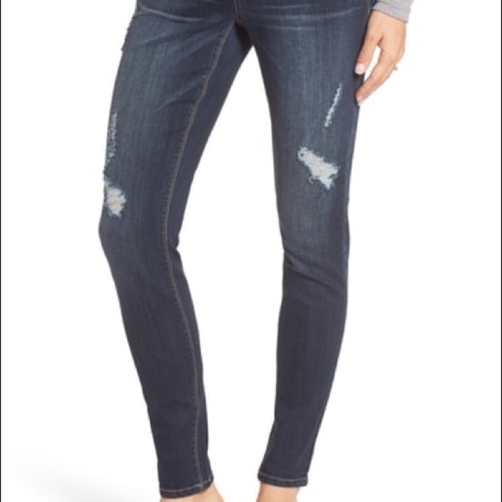 1822 Denim Destructed Maternity Skinny Jeans